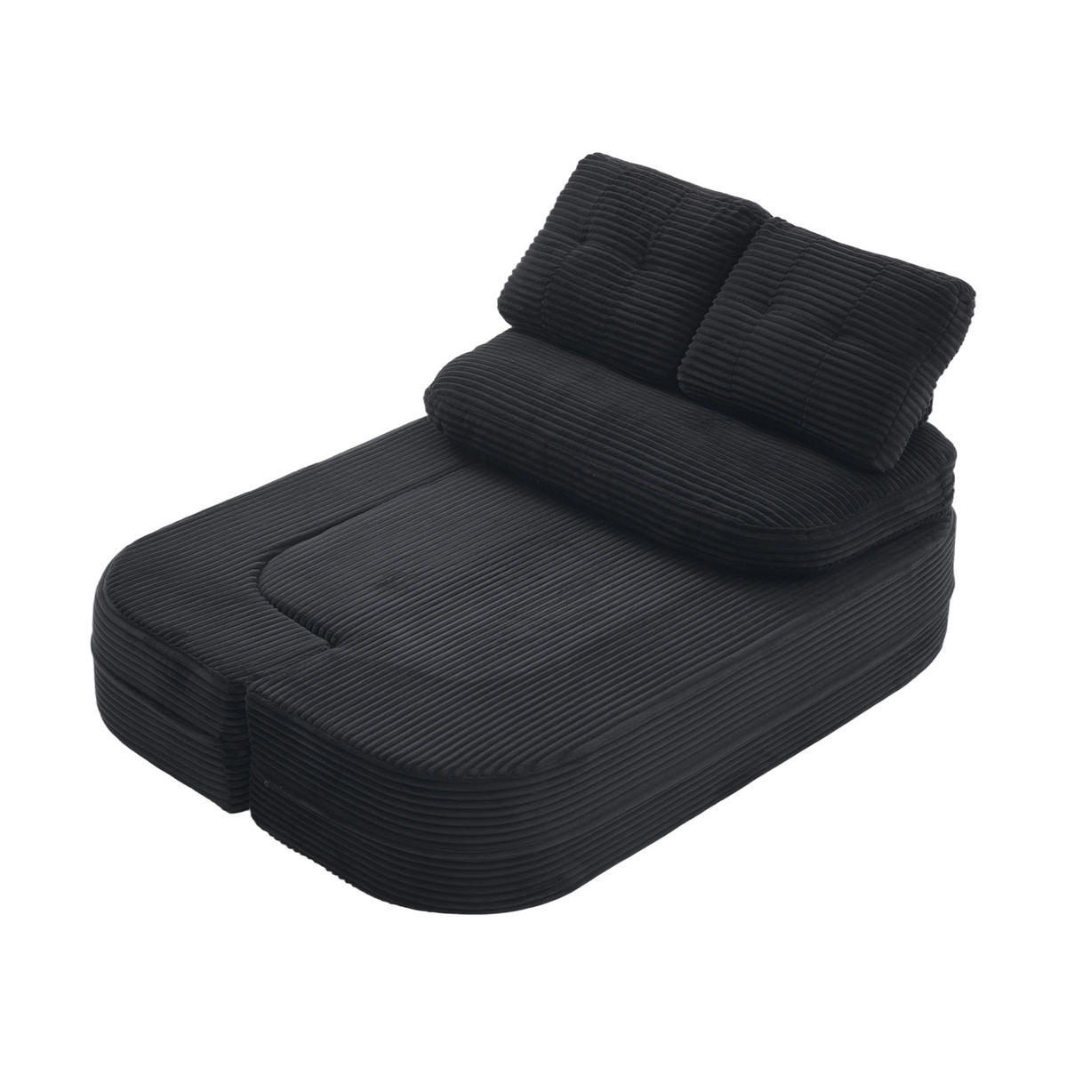SCHLAFSOFA DE-33608 2-in-1 mit Getränkehaltern und tiefer Sitzfläche Schwarz - Schwarz, Textil (165/61/97cm) - ComfortXL