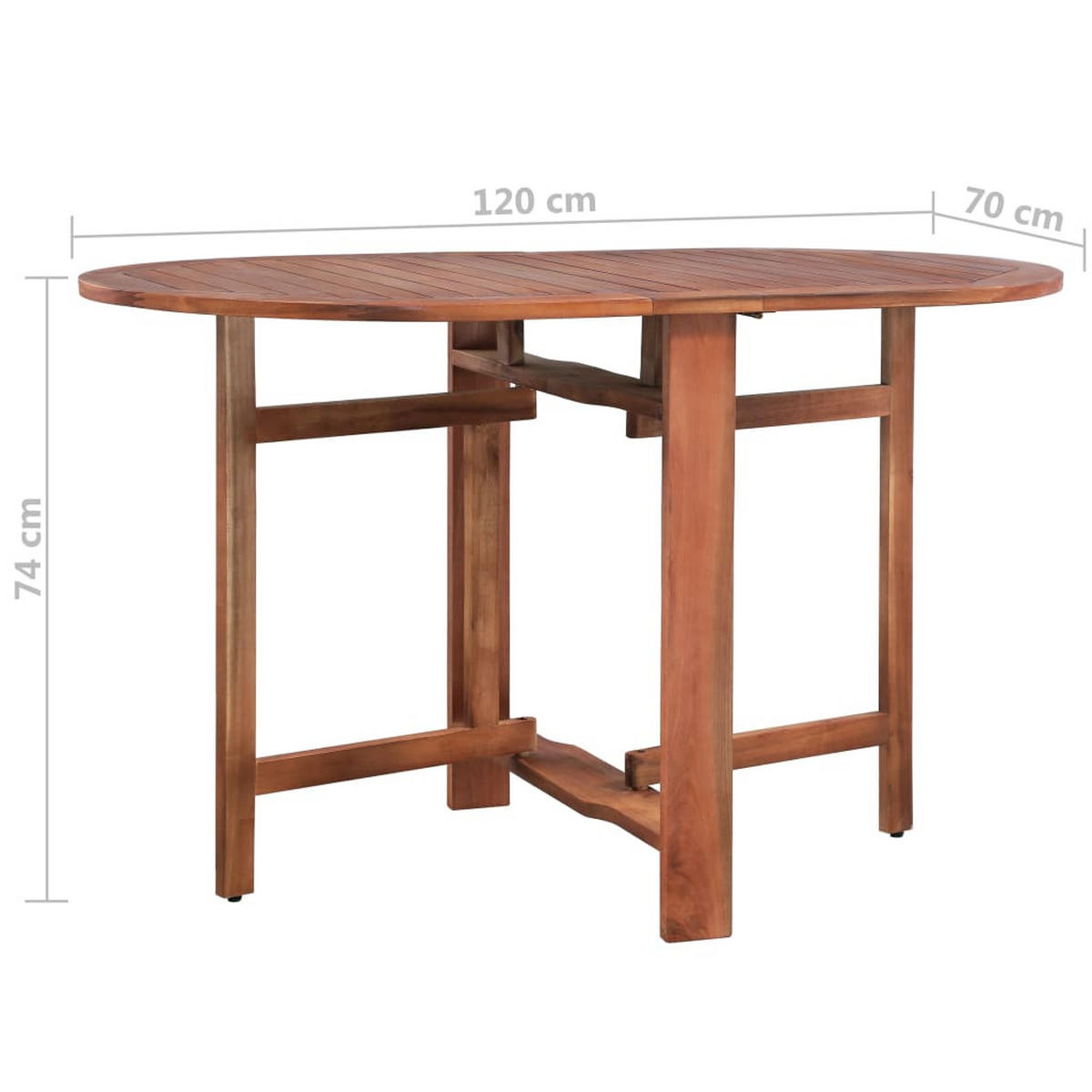 GARTENTISCH 120/70/74 Cm Akazie Massivholz - Braun, Holz (120/70/74cm) - vidaXL