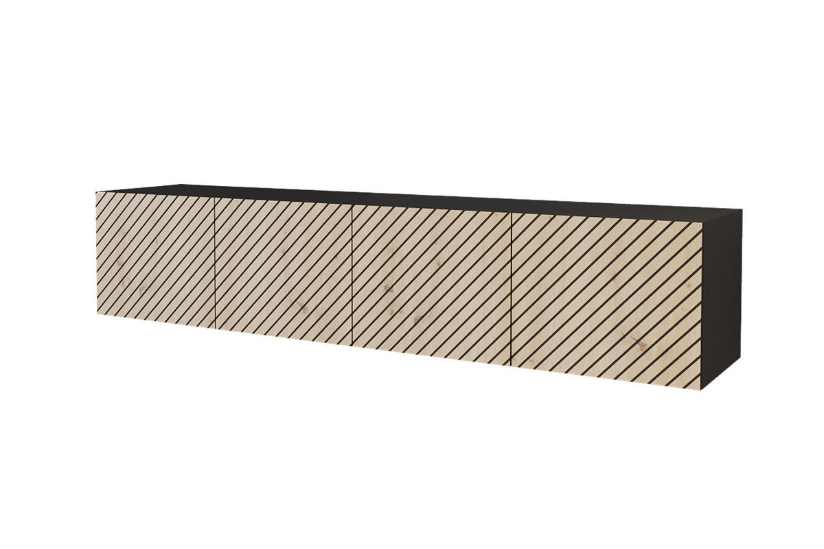 LOWBOARD SENI-W 2x100x40x41 cm - Schwarz / Artisan - Schwarz, Holzwerkstoff (200/40/41cm) - ALTDECOR