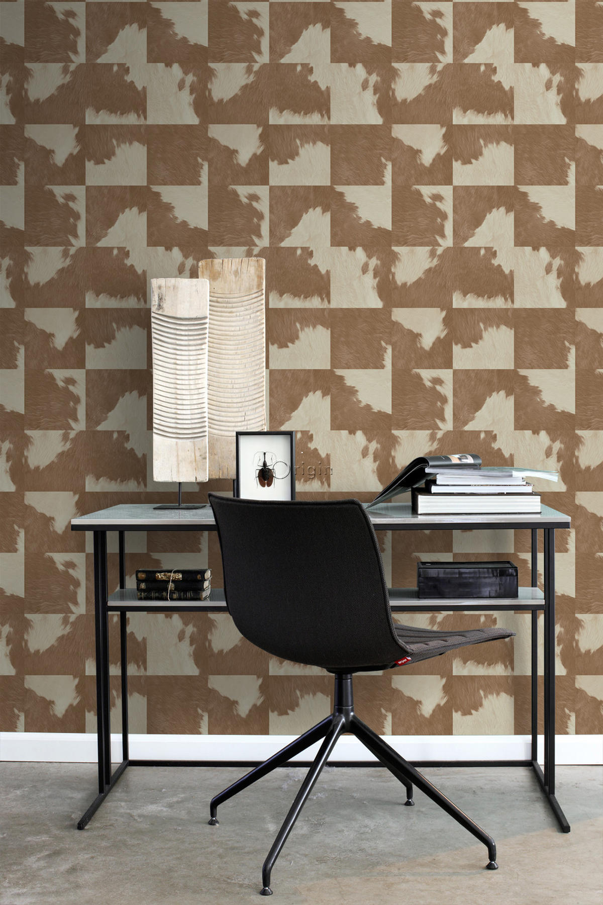 TAPETE Kuhfell-Optik 53 cm x 10.05 m - Braun, Papier (53/1000cm) - Origin Wallcoverings