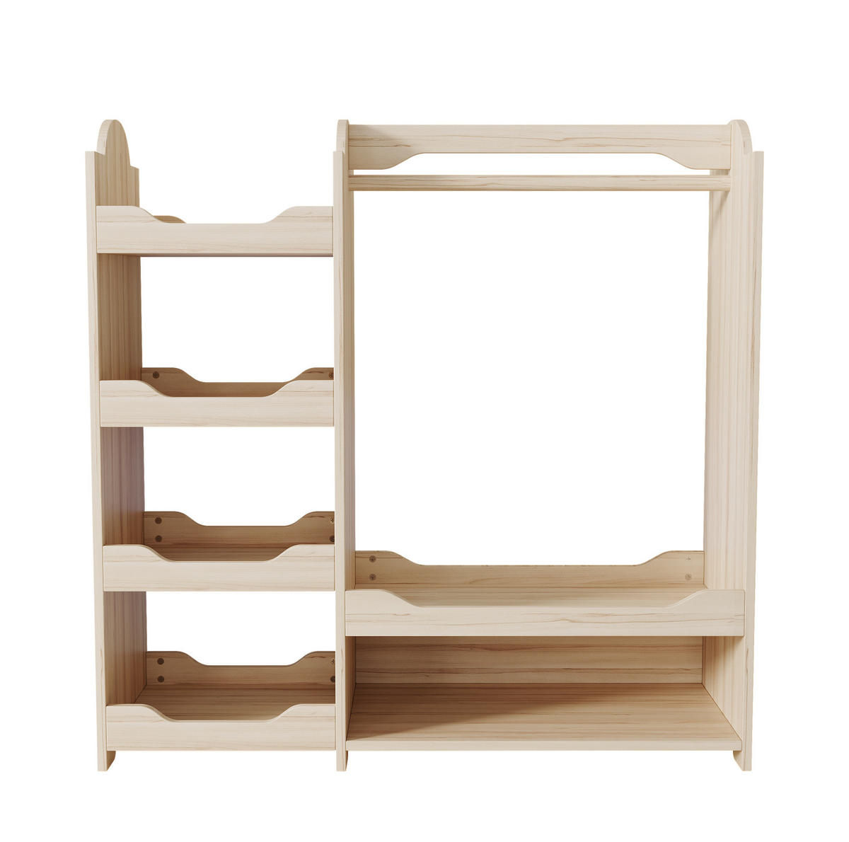 GARDEROBE 110/110/39 cm Natur aus MDF mit Kleiderstange und 4 Regalen - Naturfarben, Holzwerkstoff (39/110/110cm) - OKMYHOME