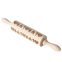 NUDELHOLZ Bakery Weihnachtsmuster - Beige, Holz (40cm) - Boltze Home