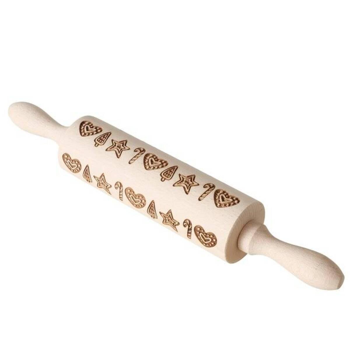 NUDELHOLZ Bakery Weihnachtsmuster - Beige, Holz (40cm) - Boltze Home