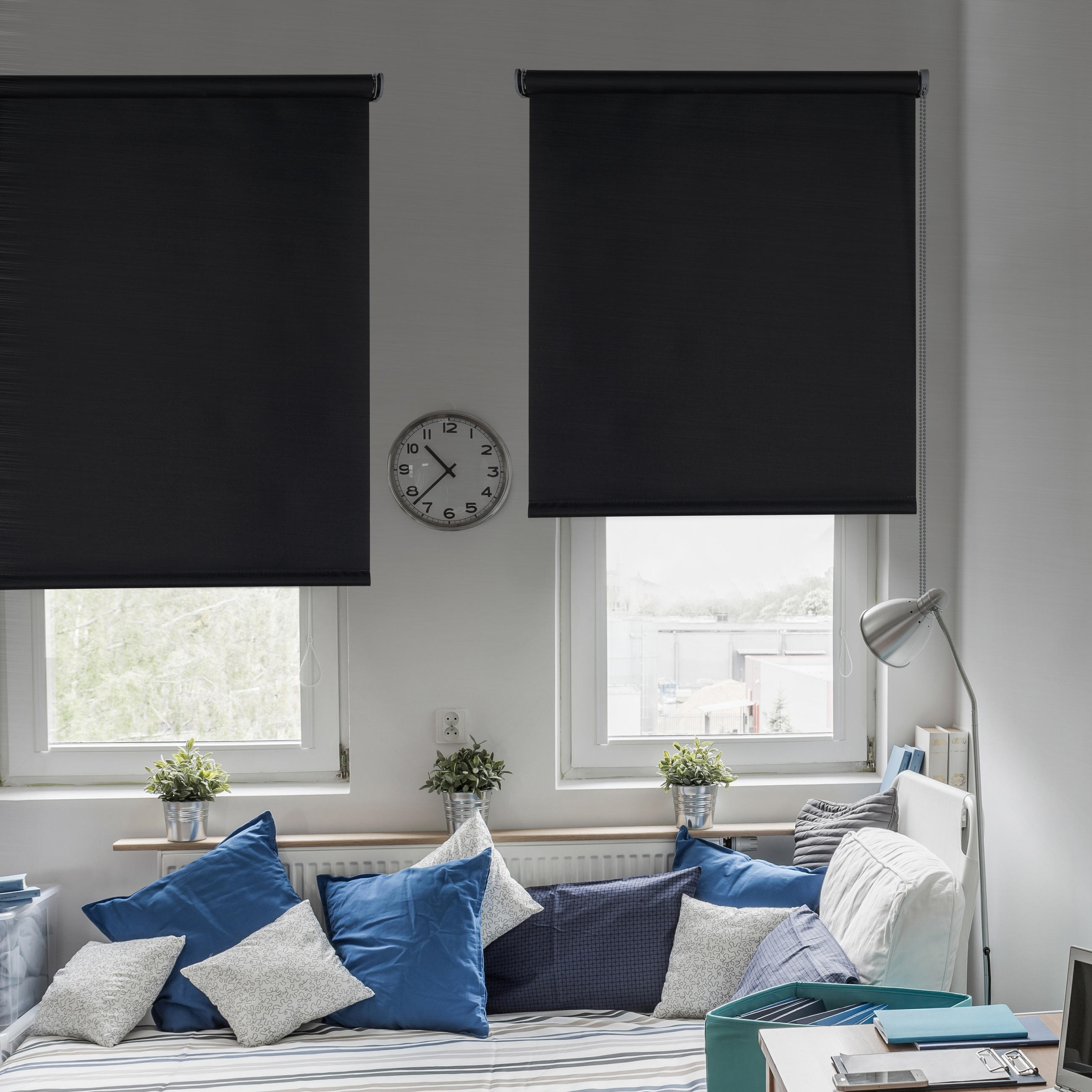 VERDUNKELUNGSROLLO Schwarz, 80x180 cm - Schwarz, Kunststoff (80/180cm) - STORESDECO
