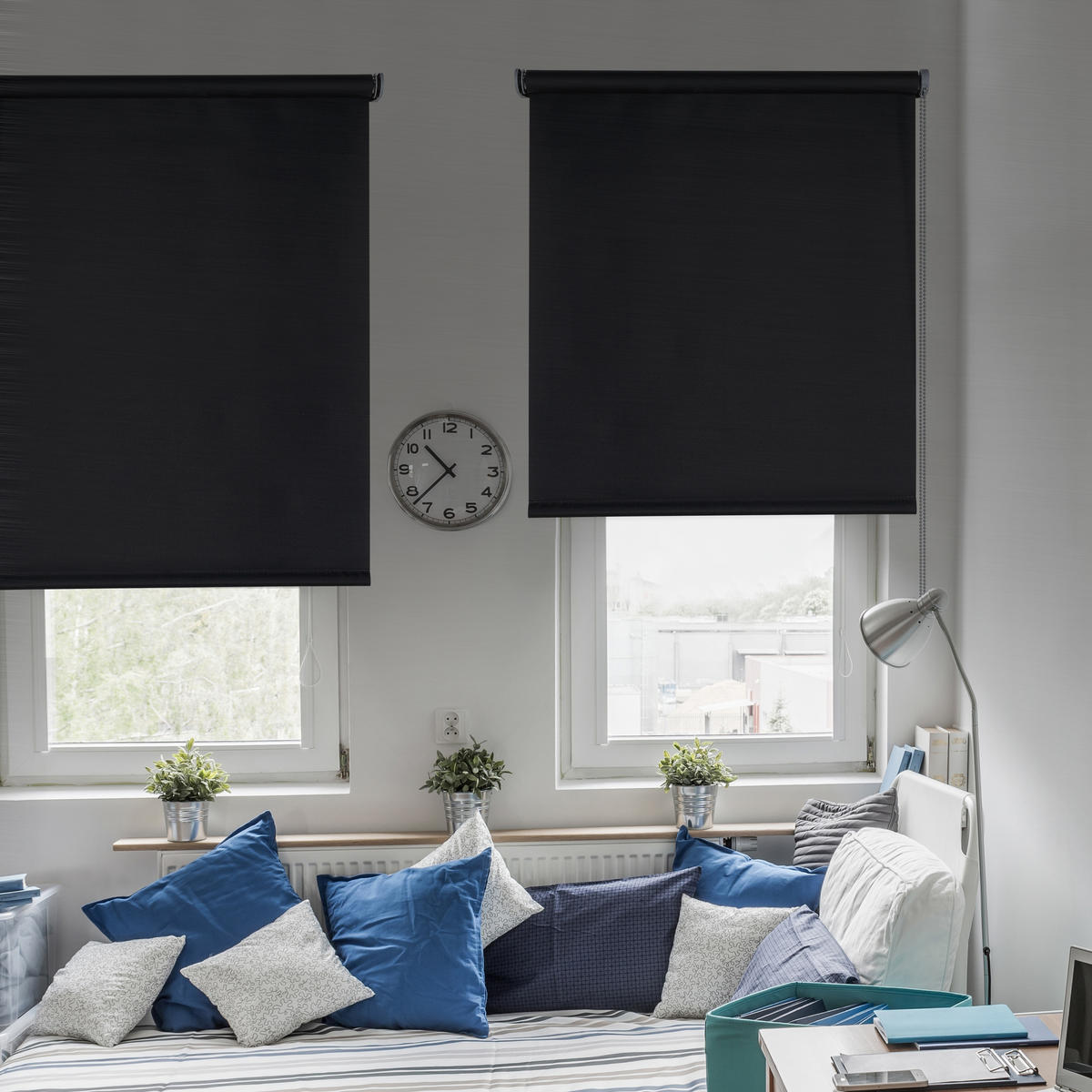 VERDUNKELUNGSROLLO Schwarz, 80x180 cm - Schwarz, Kunststoff (80/180cm) - STORESDECO