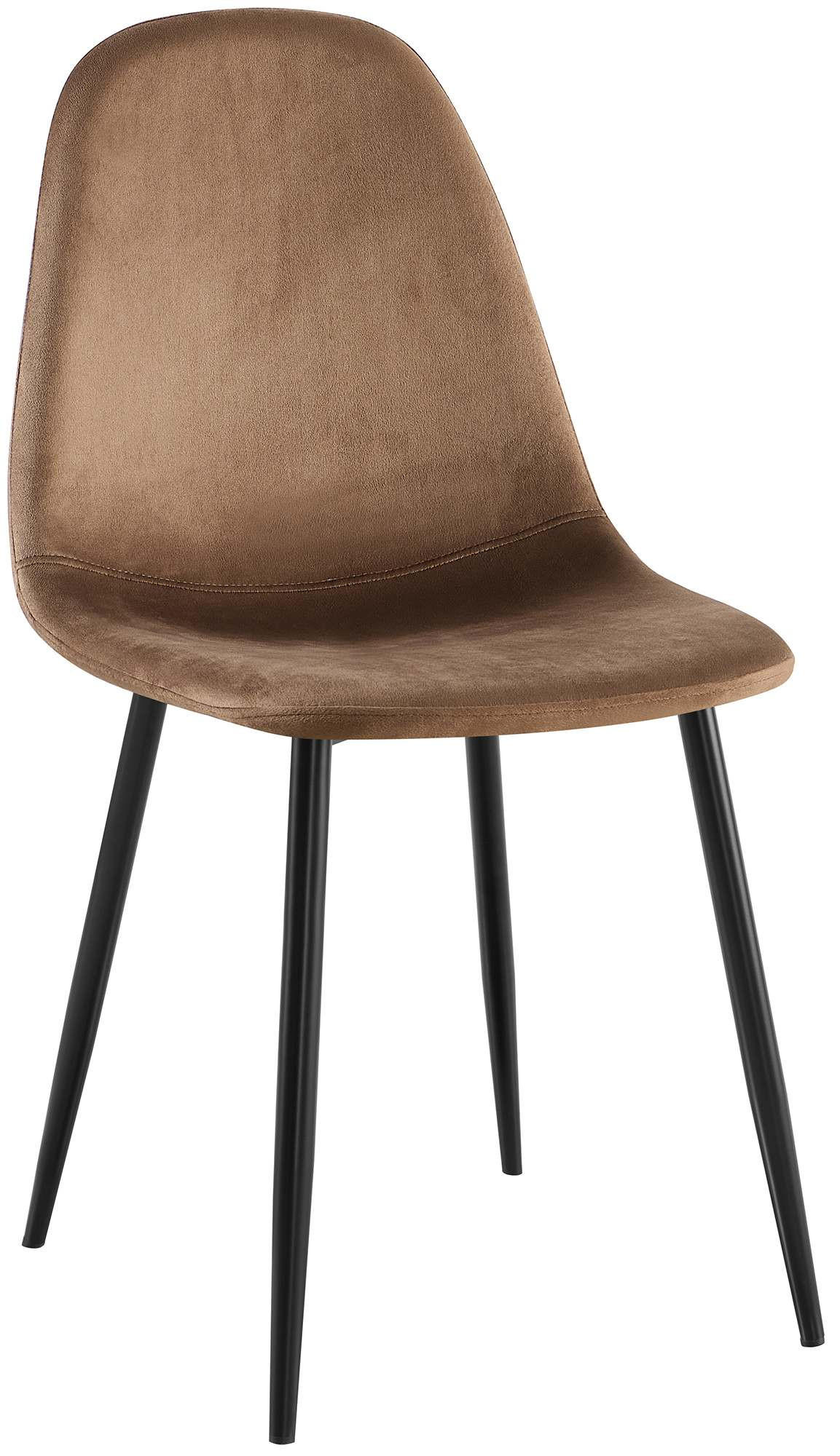 STUHL Samt Braun - Schwarz/Braun, Textil/Metall (44/88/51cm) - CLP