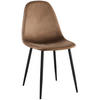STUHL Samt Braun - Schwarz/Braun, Textil/Metall (44/88/51cm) - CLP
