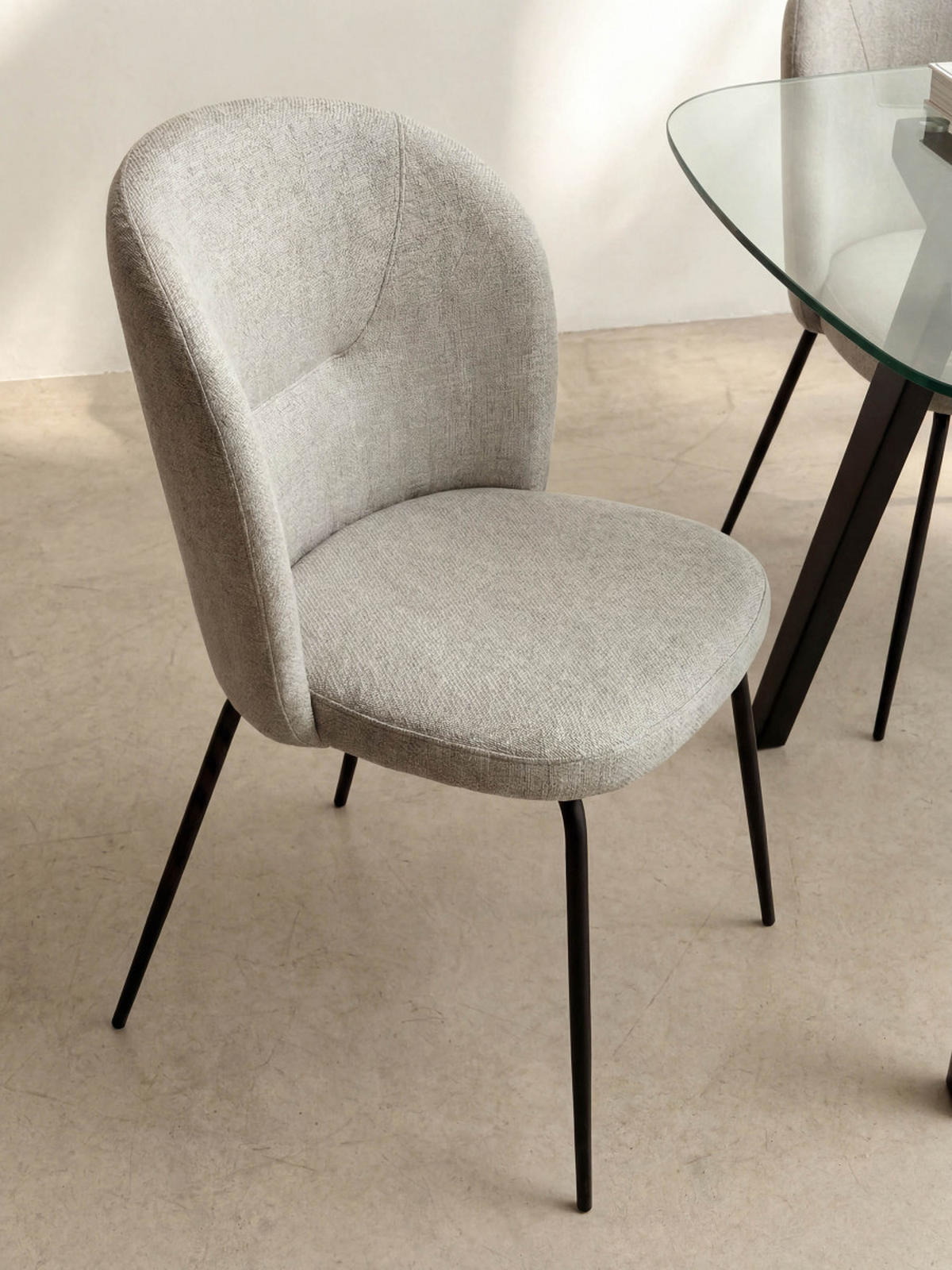 STUHL Beiz Grau 54 cm x 81 cm - Grau, Textil (54/81/59cm) - Kenay Home