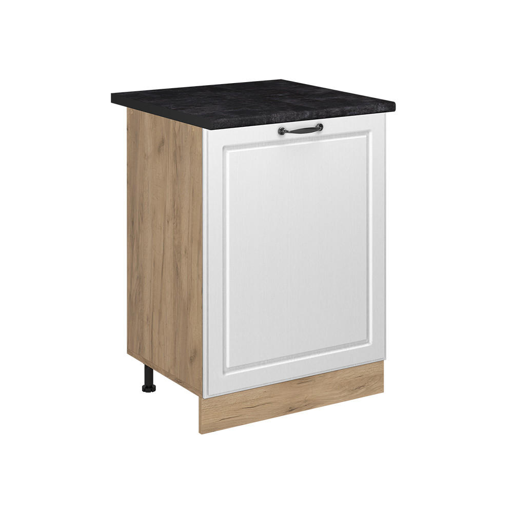 KUCHYNSKÁ SPODNÁ SKRINKA R-Line, Biely vidiecky dom/Dub Goldkraft, 60 cm s 1 dverami antrasiitti työtaso - biela/farba duba, kompozitné drevo (60/81.6/60cm) - Vicco