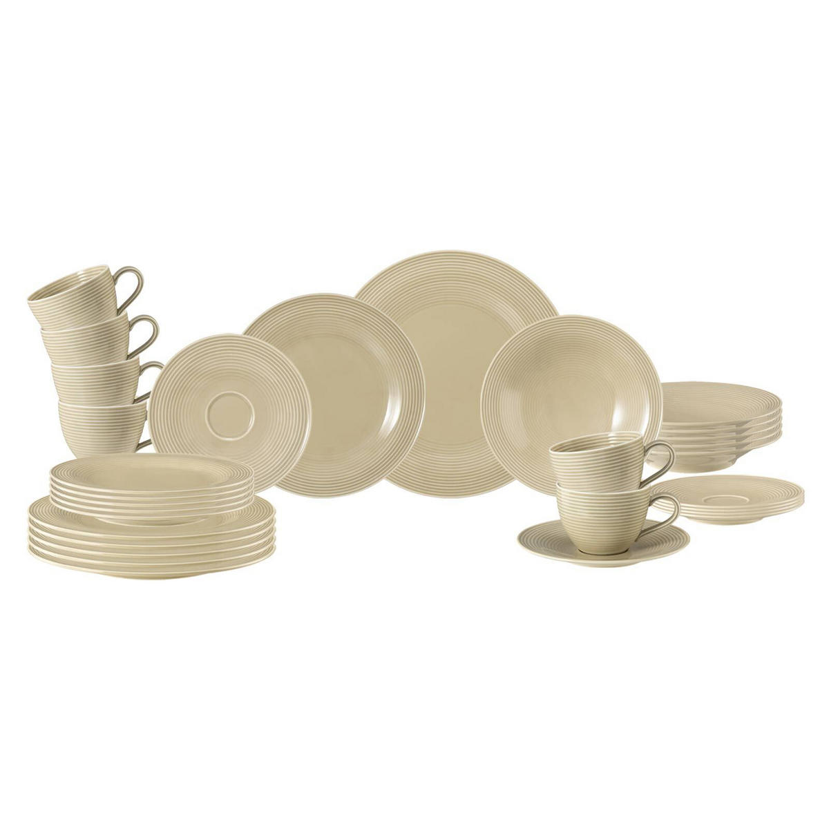 KOMBISERVICE Beat Color Glaze Sandbeige - Beige, Keramik (1/1/1cm) - Seltmann Weiden