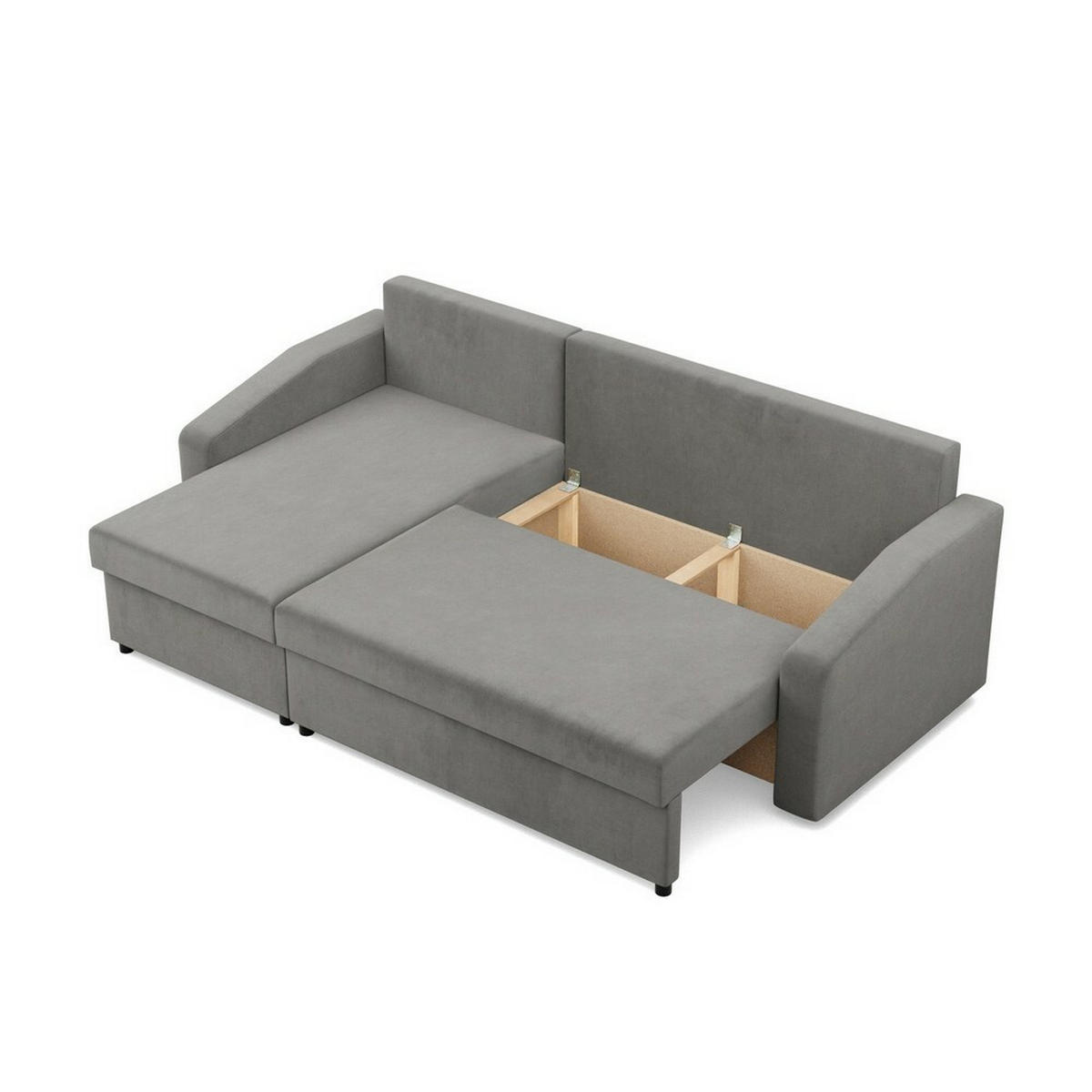 ECKSOFA Neo mit abgeschrägter Armlehnen hellgrau - Hellgrau, Textil (231/140cm) - SIMKAM Furniture