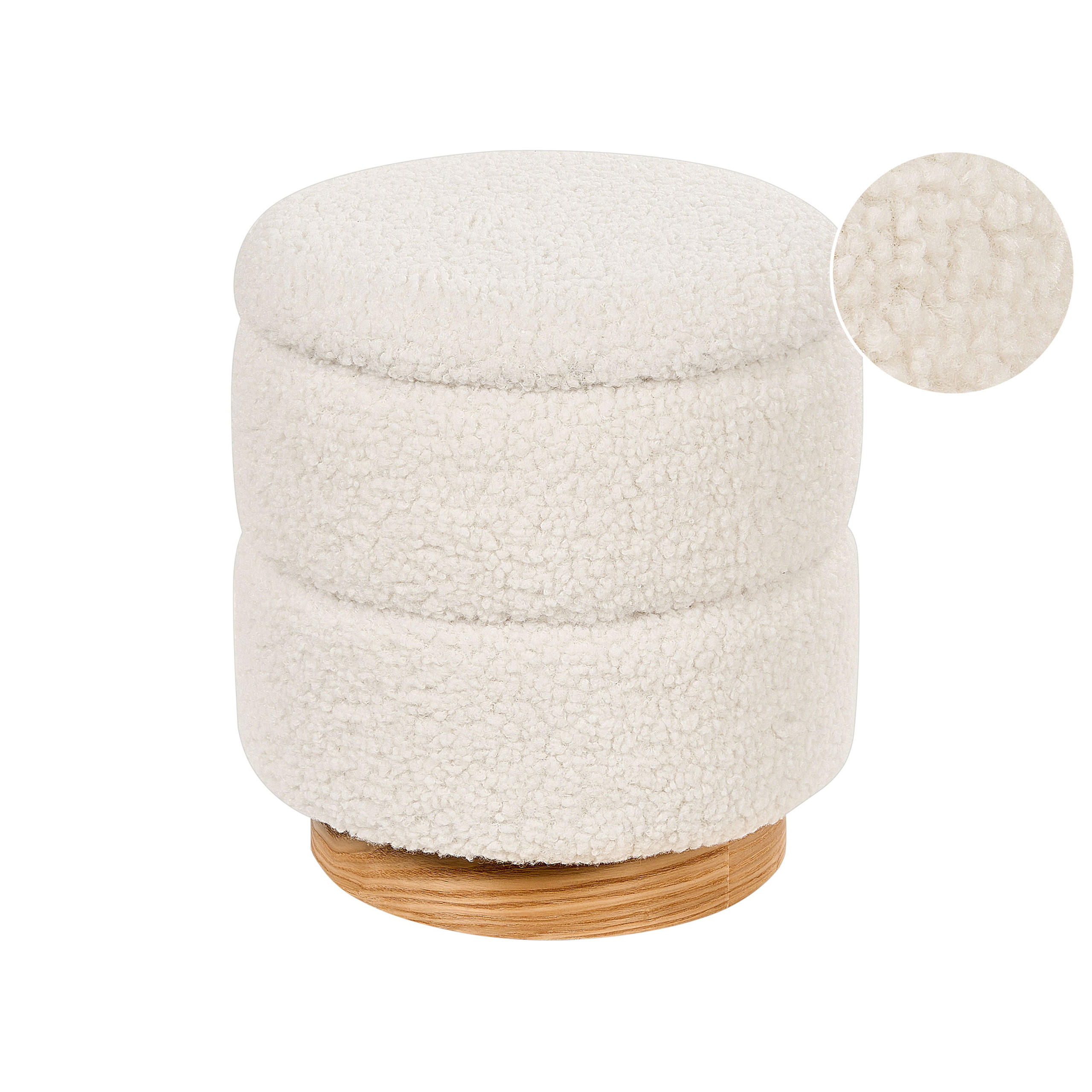 POUF Neely 35/35/38 cm - Weiß, Kunststoff/Textil (35/38/35cm) - Beliani