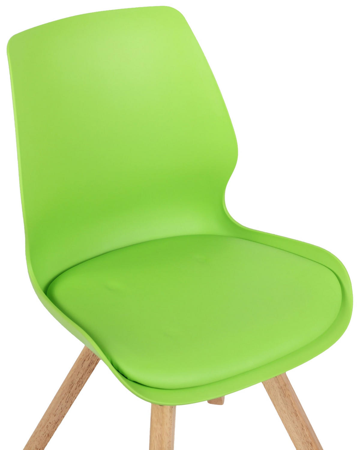 STUHL 2er Set Kunststoff grün - Eukalyptusholzfarben/Grün, Holz/Kunststoff (48/87/58cm) - CLP