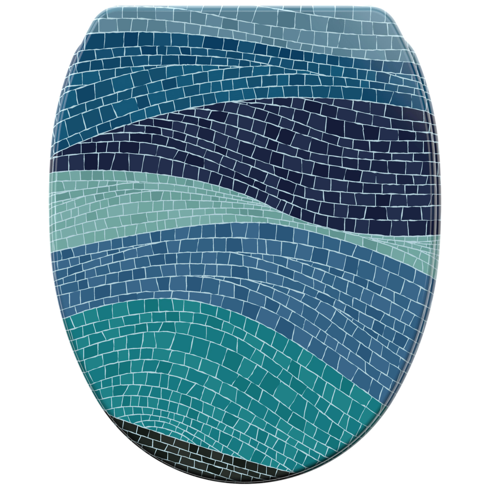 WC-SITZ mit Absenkautomatik & Top Fix Marin - Blau, Holzwerkstoff (37.7/5.5/48cm) - Sanilo