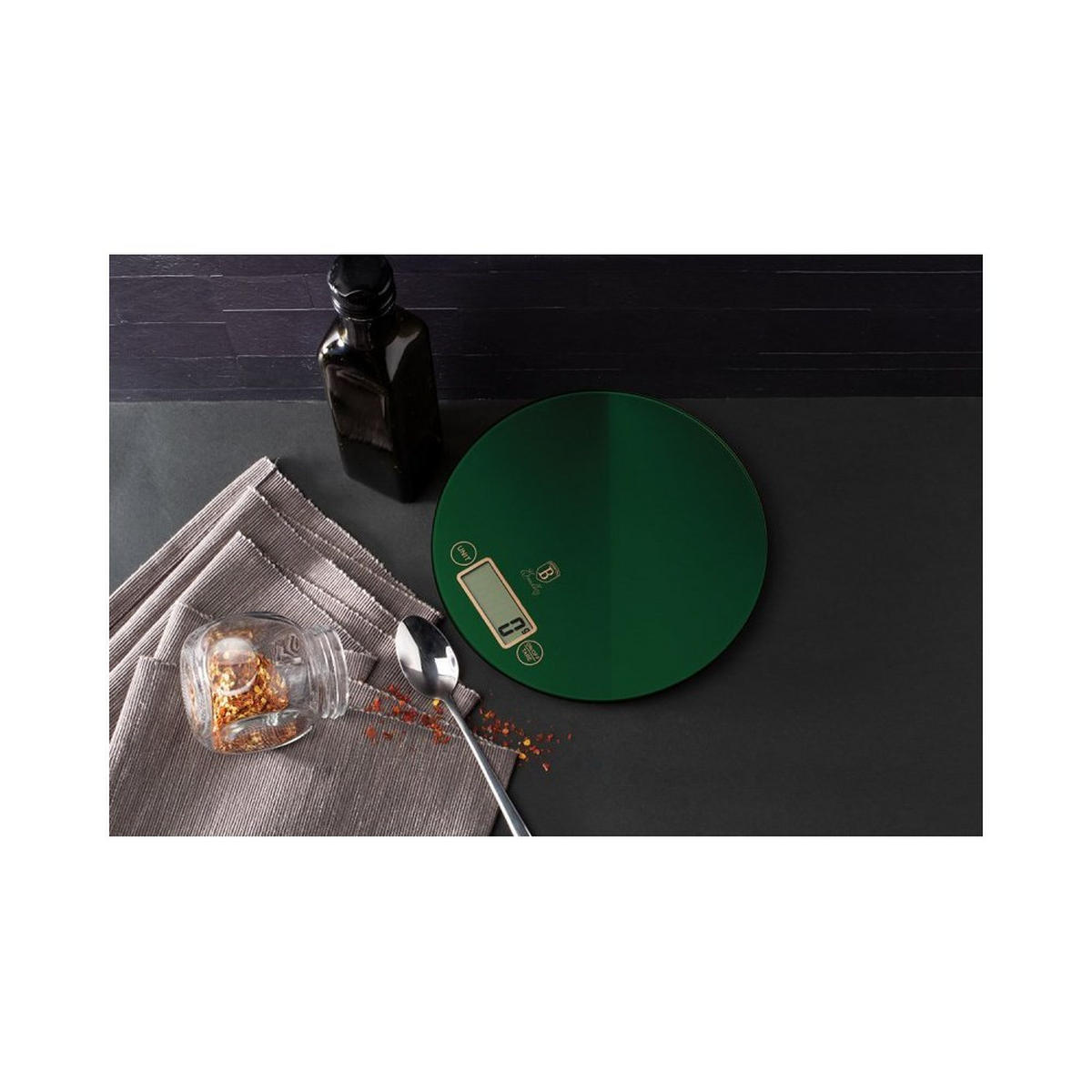 KÜCHENWAAGE Grün 20/20/2 cm BH9429 - Grün, Glas - Berlinger Haus