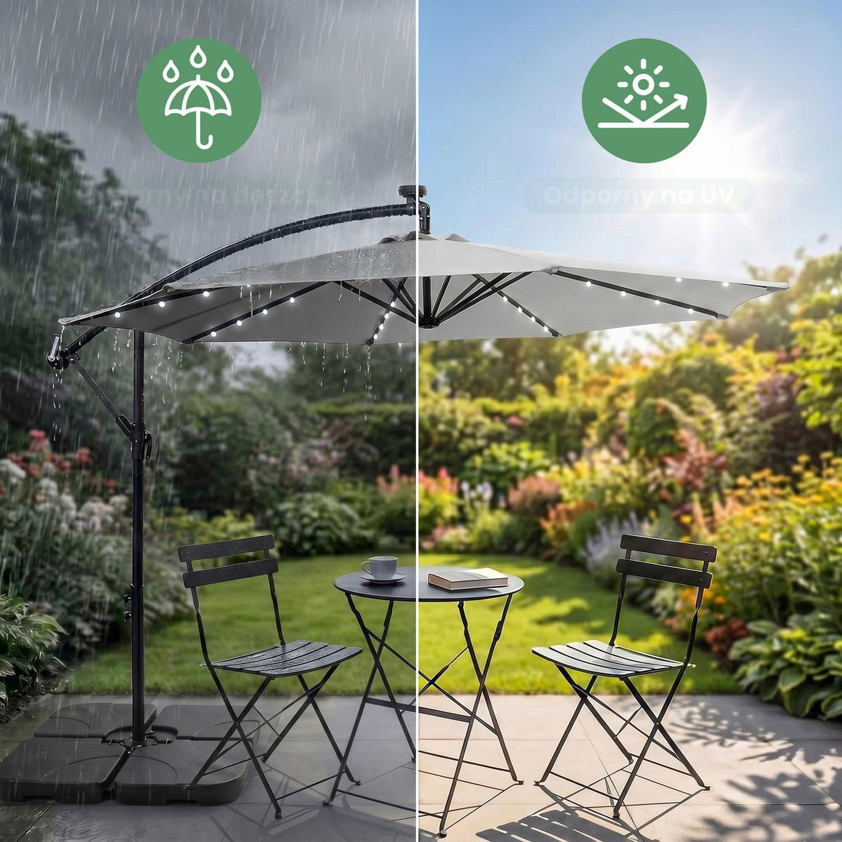 SONNENSCHRIM Grau 245/300 cm - Hellgrau/Schwarz, Metall (300/300cm) - Akord