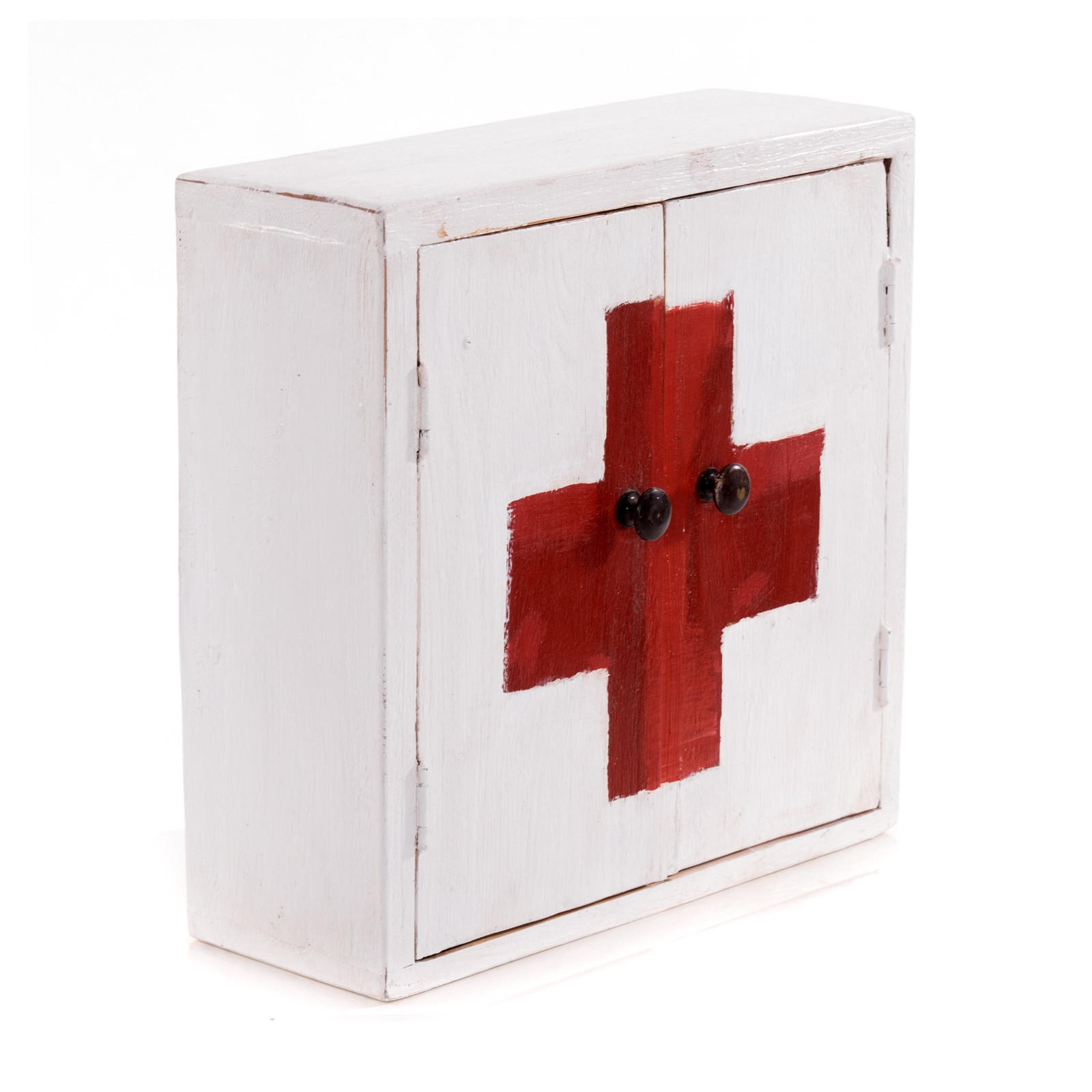 MEDIZINSCHRANK MEDIC 35 Mahagoni Massivholz 06 weiß-landhaus - Weiß, Holz (35/35/13cm) - DESIGN DELIGHTS