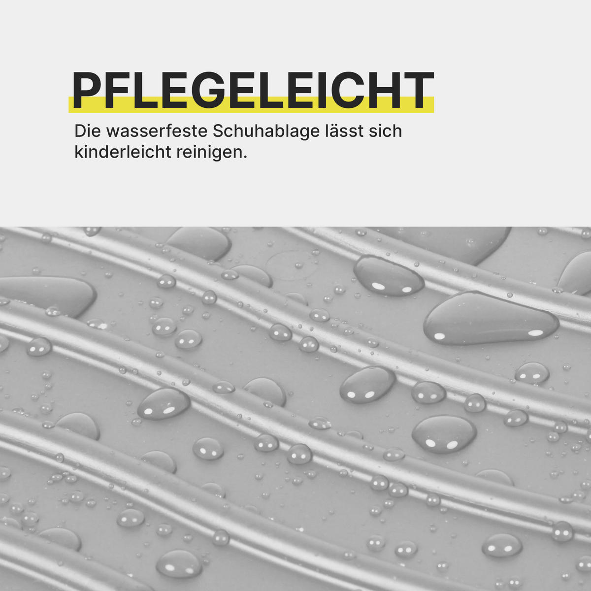 SCHUHABTROPFSCHALE mit hohem Rand (50x38x2,5cm) Hellgrau - Hellgrau, Kunststoff (38/50cm) - Bestlivings