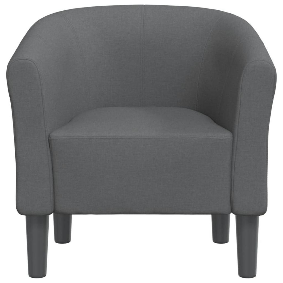 CLUBSESSEL Dunkelgrau Stoff - Dunkelgrau, Kunststoff/Textil (56/68/70cm) - vidaXL