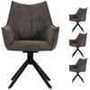 DININGSESSEL Ginosa - 4er Set - drehbar - dunkelgrau - Dunkelgrau/Schwarz, Textil/Metall (62/90/66cm) - bene living