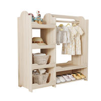 KLEIDERSCHRANK 110/39/110 cm in Natur mit Kleiderstange und 4 offenen Regalen - Naturfarben, Holzwerkstoff (110/110/39cm) - BEAOK