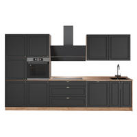 KUCHYNKA Fame-Line, Antracitovo-zlatý vidiecky dom/Dub Goldkraft, 340 cm, AP Oak - dub medový/antracitová, kompozitné drevo (340/206.8/60cm) - Vicco