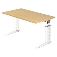 SCHREIBTISCH Serie-U 80/140/74 cm in Ahornfarben/Weiß - Ahornfarben/Weiß, Holzwerkstoff (80/140/74cm) - bümö