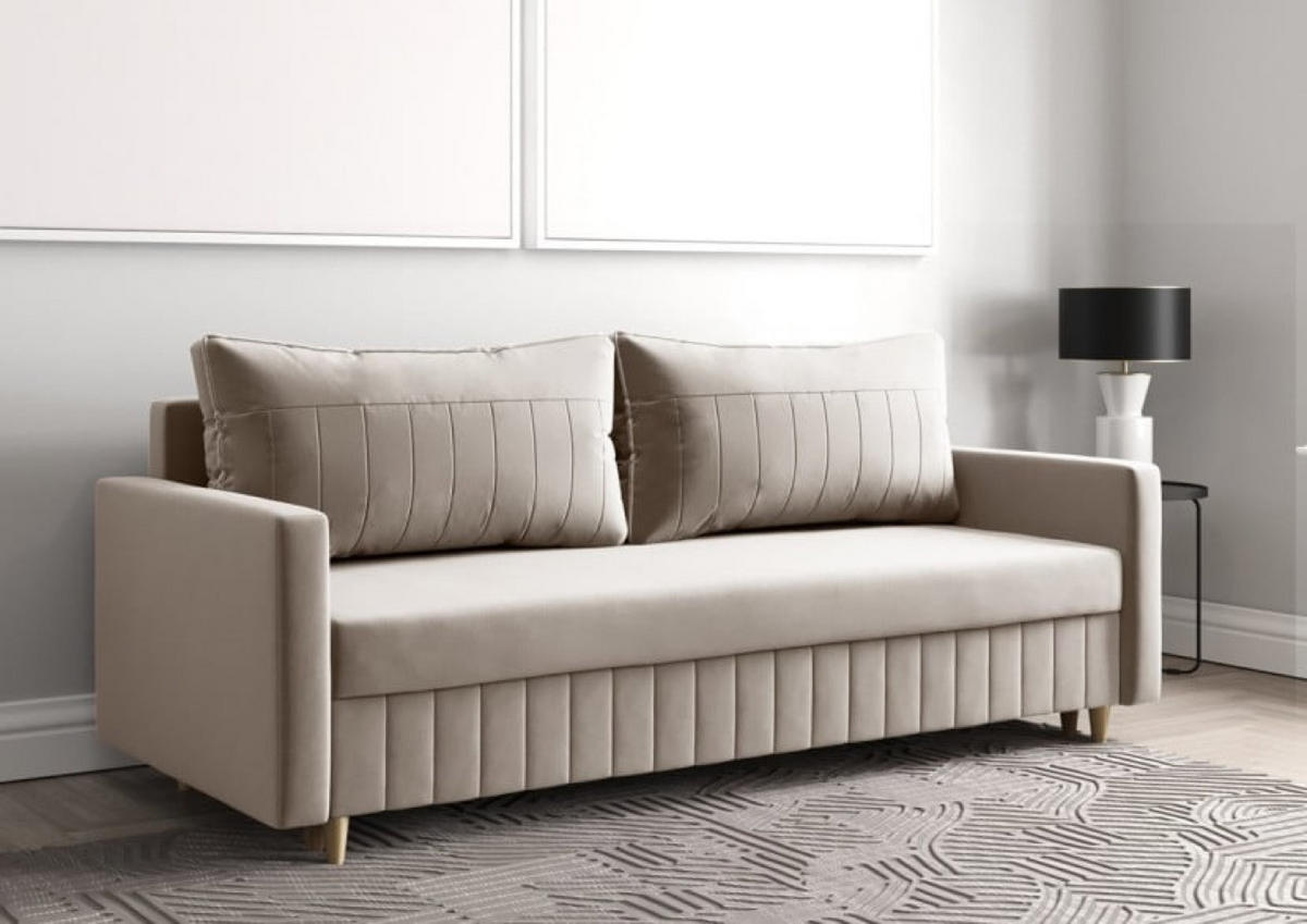 SOFA Beige MARO Mit Schlaffunktion - Beige, Textil (217/92/85cm) - Sepro Meble