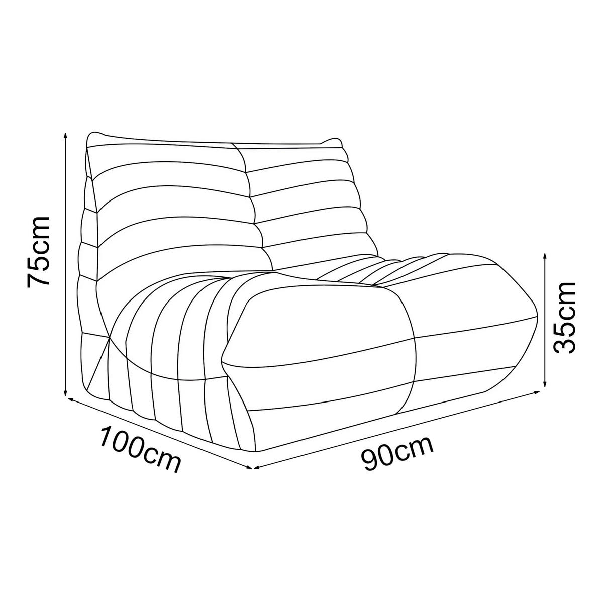 PODLAHOVÉ KŘESLO Kodsø - šedá, textil (90/75/100cm) - [en.casa]
