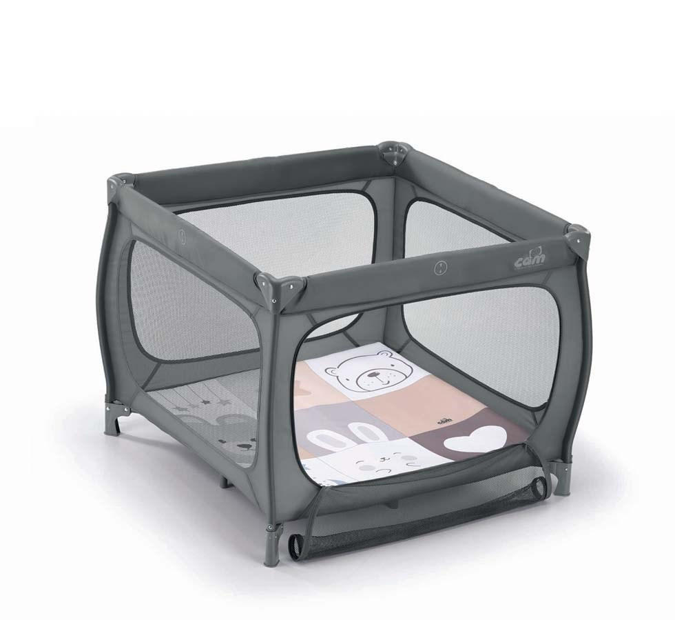 REISEBETT und Laufstall für Kinder Qbox - Anthrazit, Kunststoff/Textil (225/225cm) - Cam il Mondo del Bambino S.p.A.
