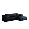 ECKSOFA L-Form Gesteppt LUX Stoff Whisper Rechts Blau - Blau, Holz/Kunststoff (266/165cm) - Kaiser Möbel