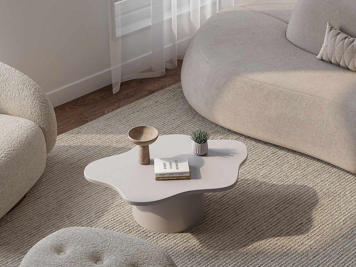 COUCHTISCH - Metall - Cremefarben - POLENDRA - Creme, Metall (58/87.5/29.5cm) - Vente-Unique