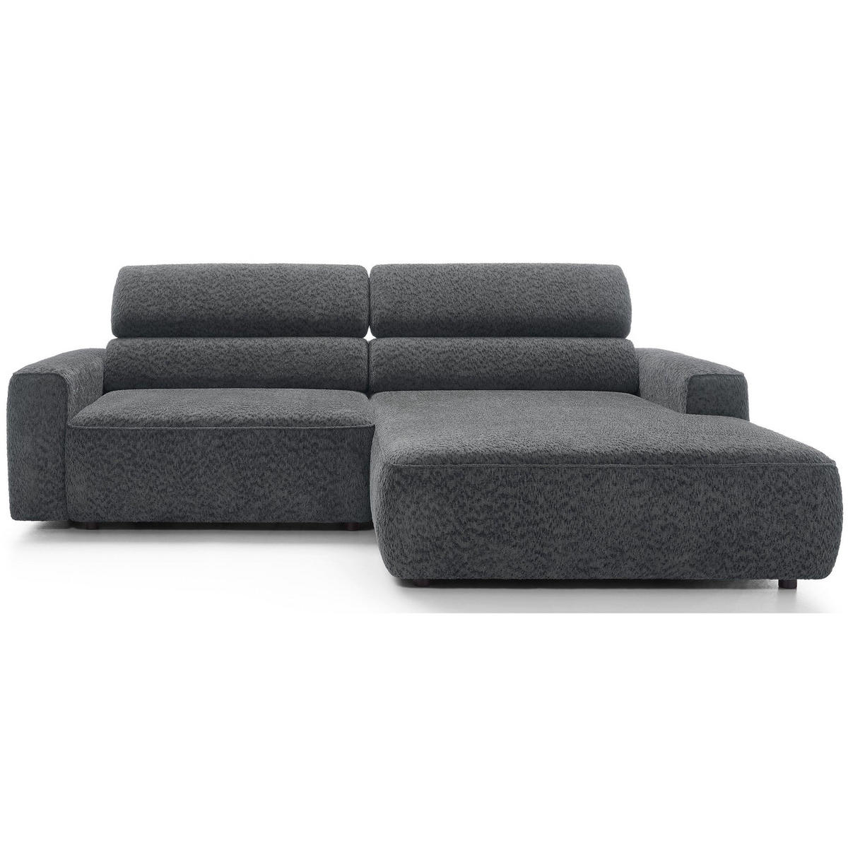 ROHOVÁ pohovka Fando s elektricky výsuvným sedákem, tmavě šedý ženil - černá/tmavě šedá, textil/plast (182/252cm) - Selsey