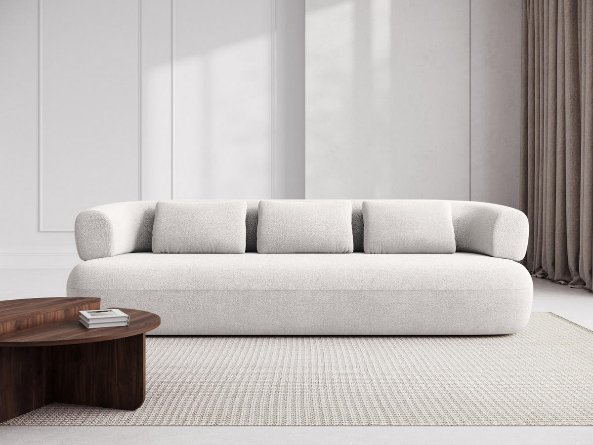 SOFA Jenny aus Boucle elfenbein 4 Sitzplätze - Creme, Textil (90/73/226cm) - Micadoni