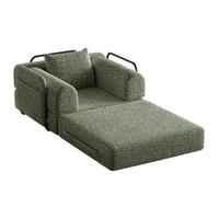 SCHLAFSOFA in Grün – 2-in-1 mit Armlehnenfach und Chenillebezug - Grün, Textil (94/49.5/181.6cm) - BEAOK