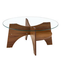 COUCHTISCH glas nussbaum optik stabiles design - Walnussfarben, Holzwerkstoff (80/80/36cm) - Urban Meuble