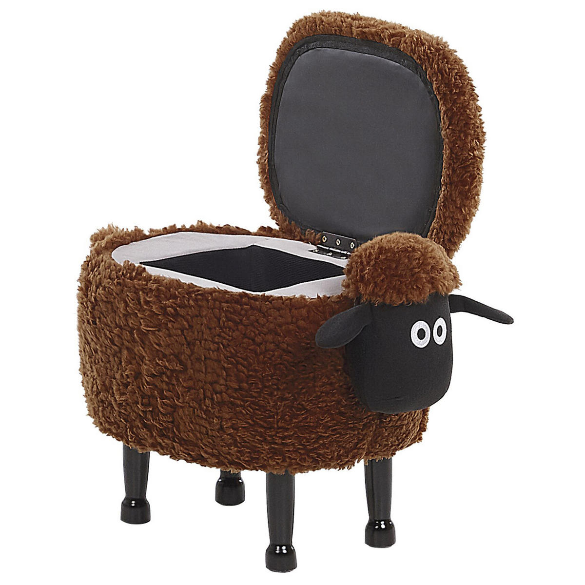 TIERHOCKER Braun Sheep 35/55/40 cm - Braun, Kunststoff/Textil (55/40/35cm) - Beliani