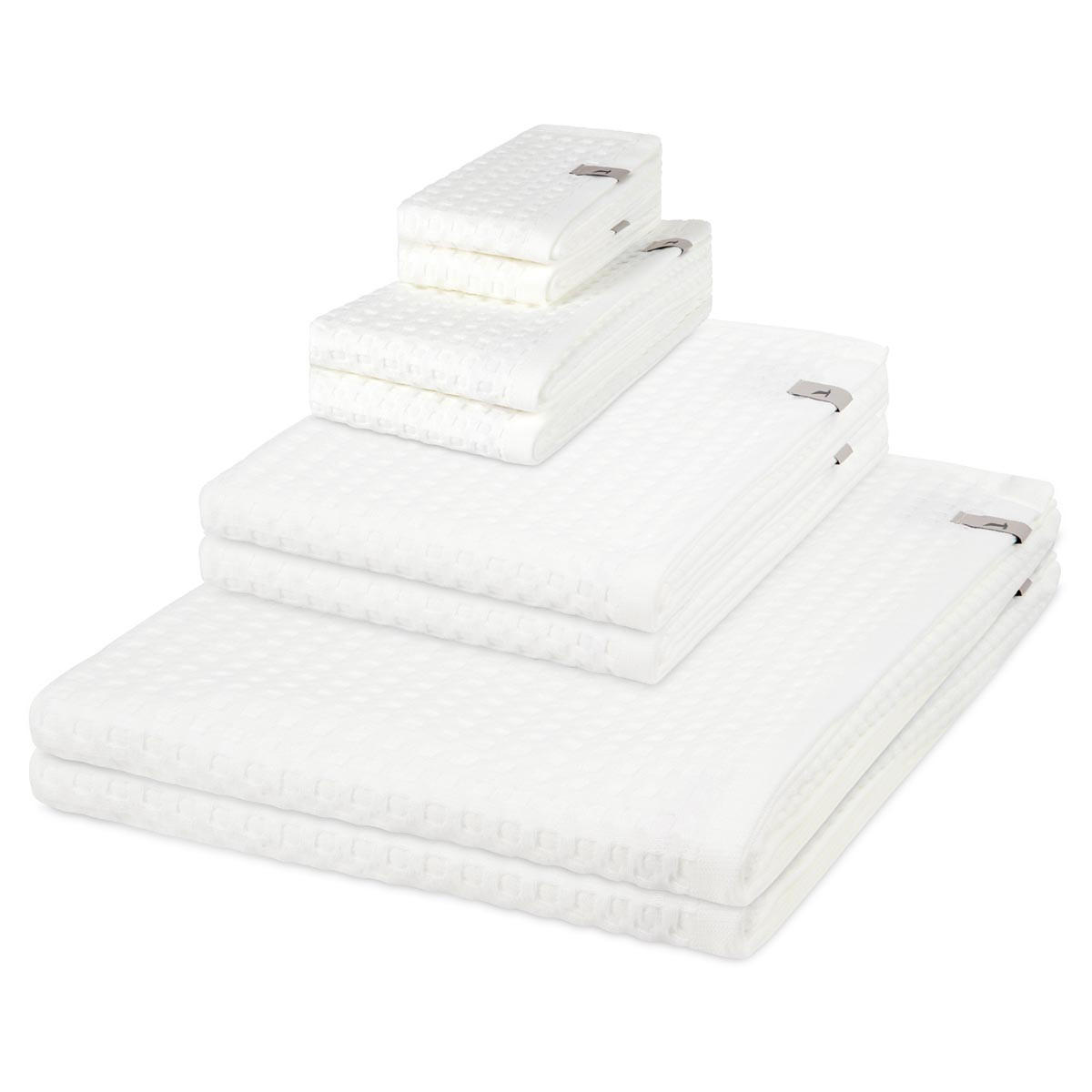 FROTTIERSET Piquee 8-teilig - Weiß, Textil (50/100cm) - MÖVE