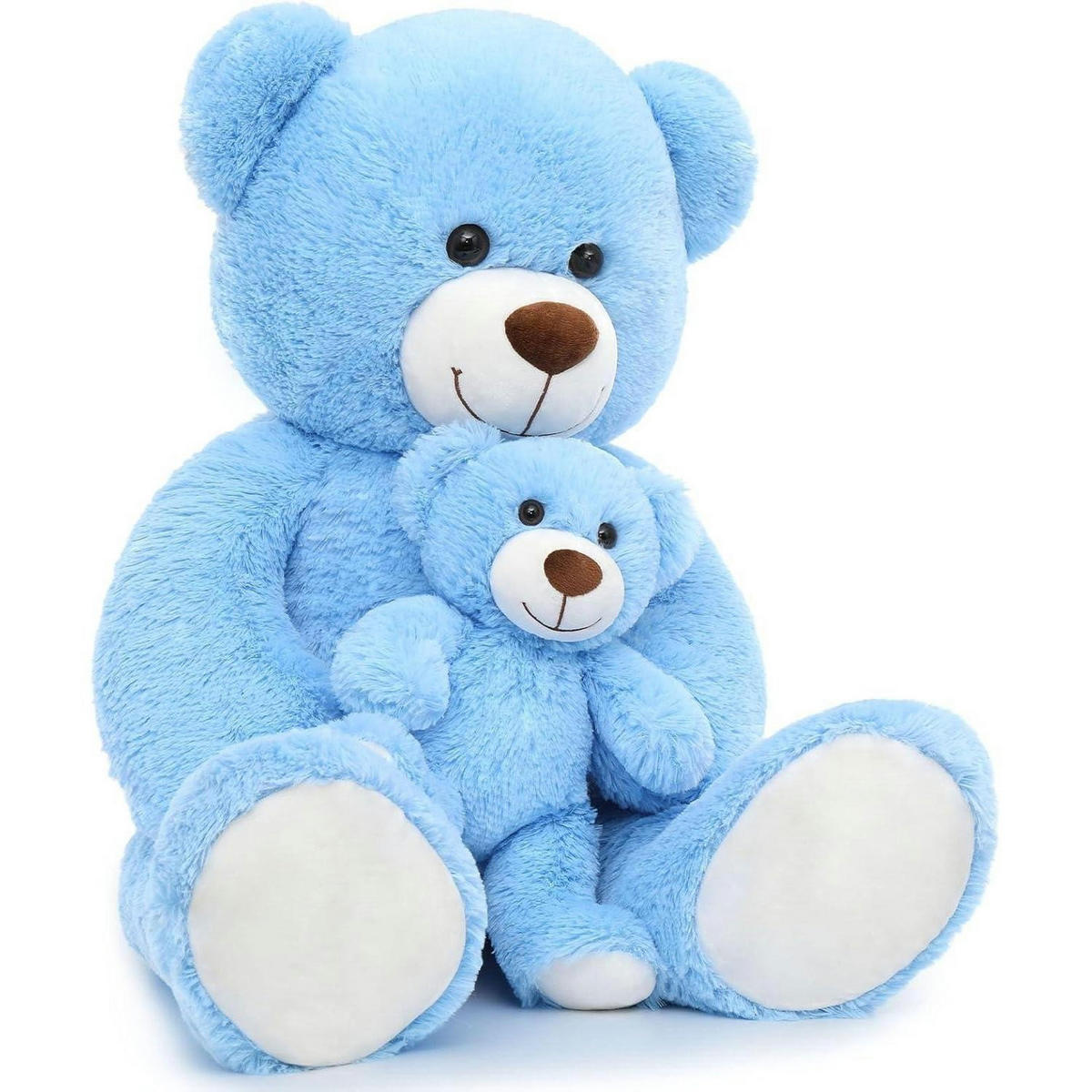 STOFFTIER-SET Teddybär 2-teilig 100 cm Blau - Blau, Textil (45/100cm)