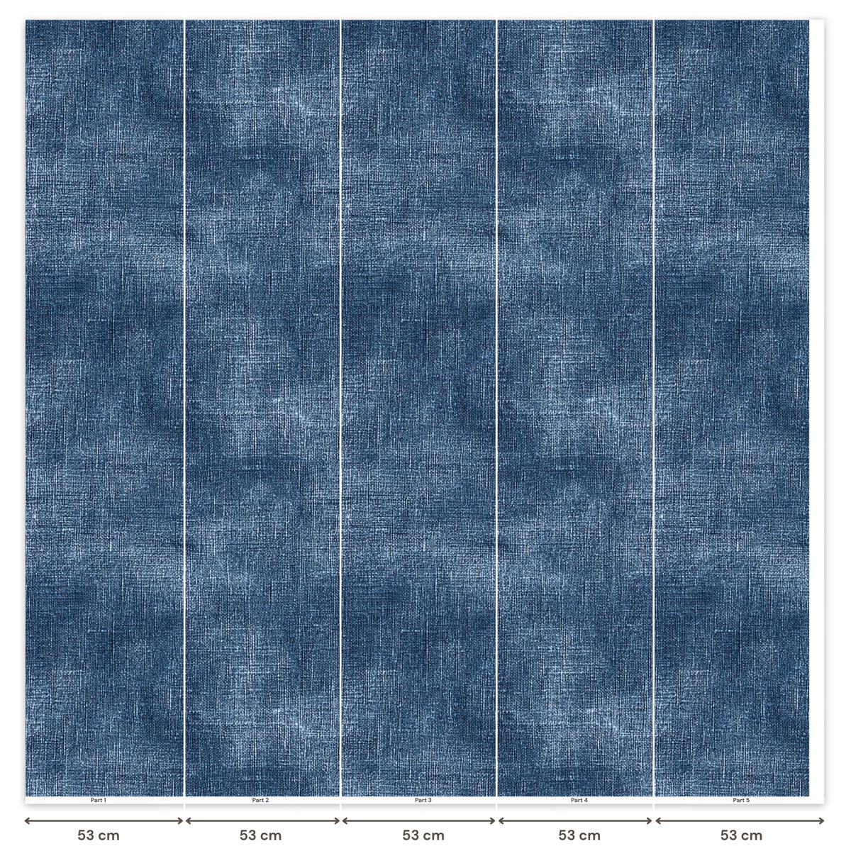 TAPETE - Leinen - Textur - Muster - Denim - Rustikal - 260x240 cm - Blau, Papier (260/240cm) - OnlyWow