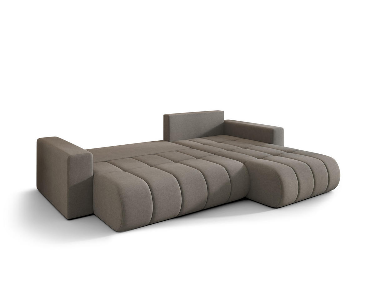ECKSOFA ARDEN Samt GRAU L - Rechts - Grau, Textil (280/175cm) - Luxkor24