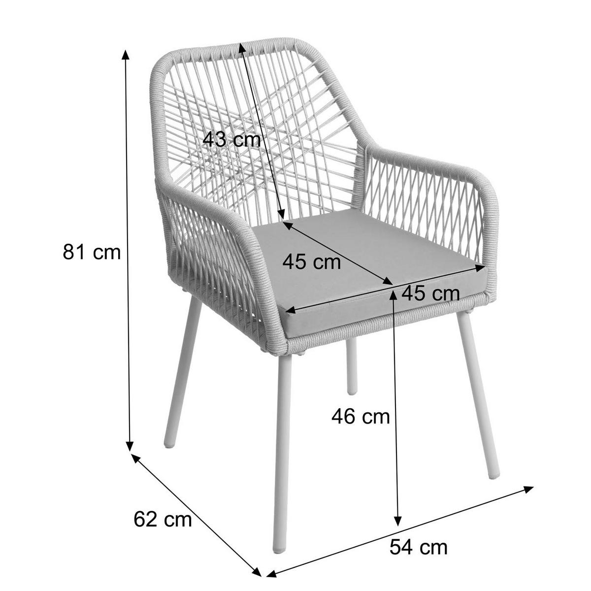 GARTENSTUHL Anthrazit, Taupe - Taupe/Anthrazit, Textil (54/81/62cm) - MCW