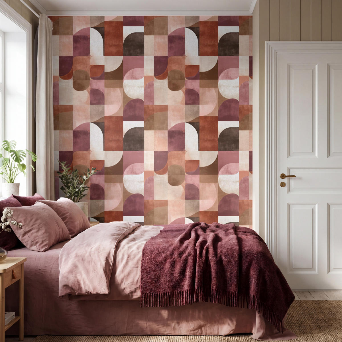 TAPETE - Geometrie - Modern - Retro - 180x220 cm - Multicolor, Papier (180/220cm) - OnlyWow