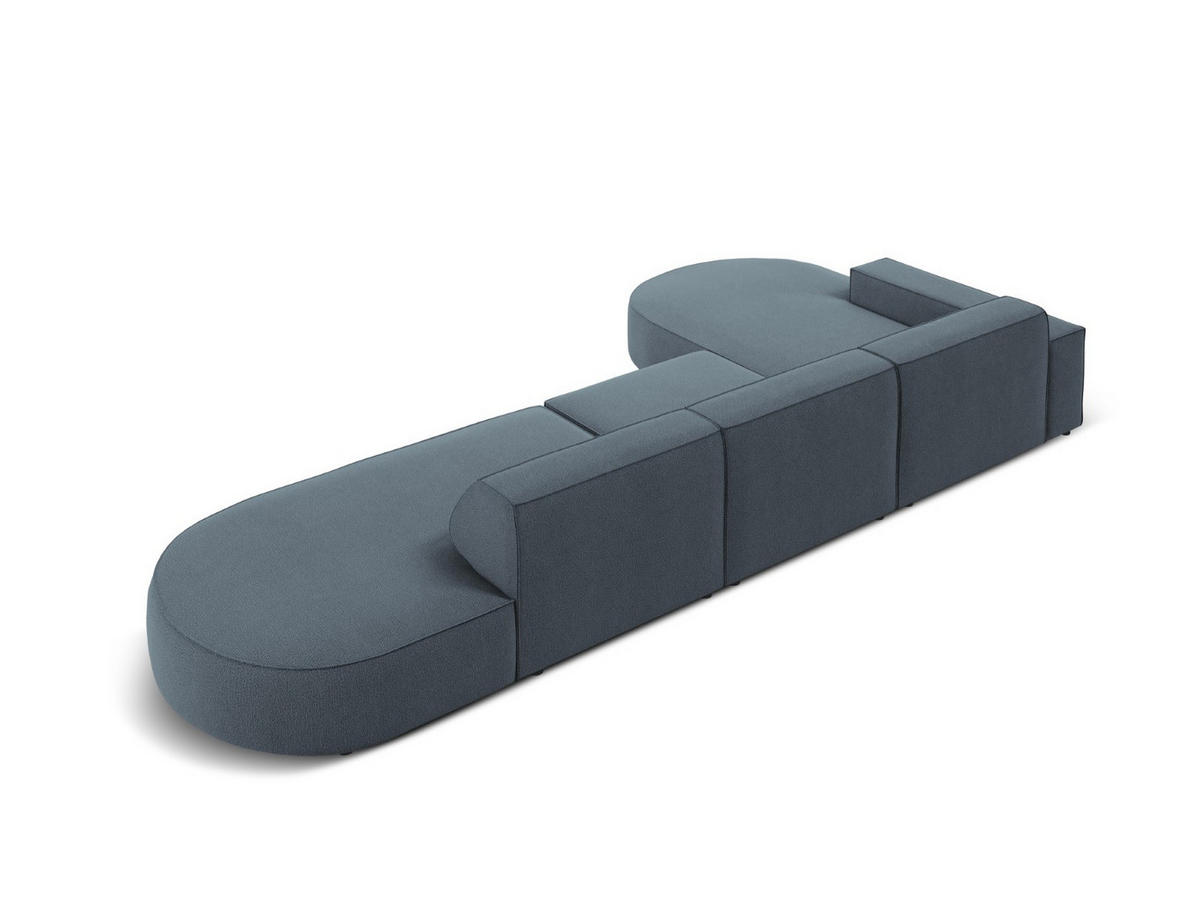 ECKSOFA links Jodie aus strukturiertem Stoff blau 4 Sitzplätze - Blau, Textil (166/342cm) - Micadoni