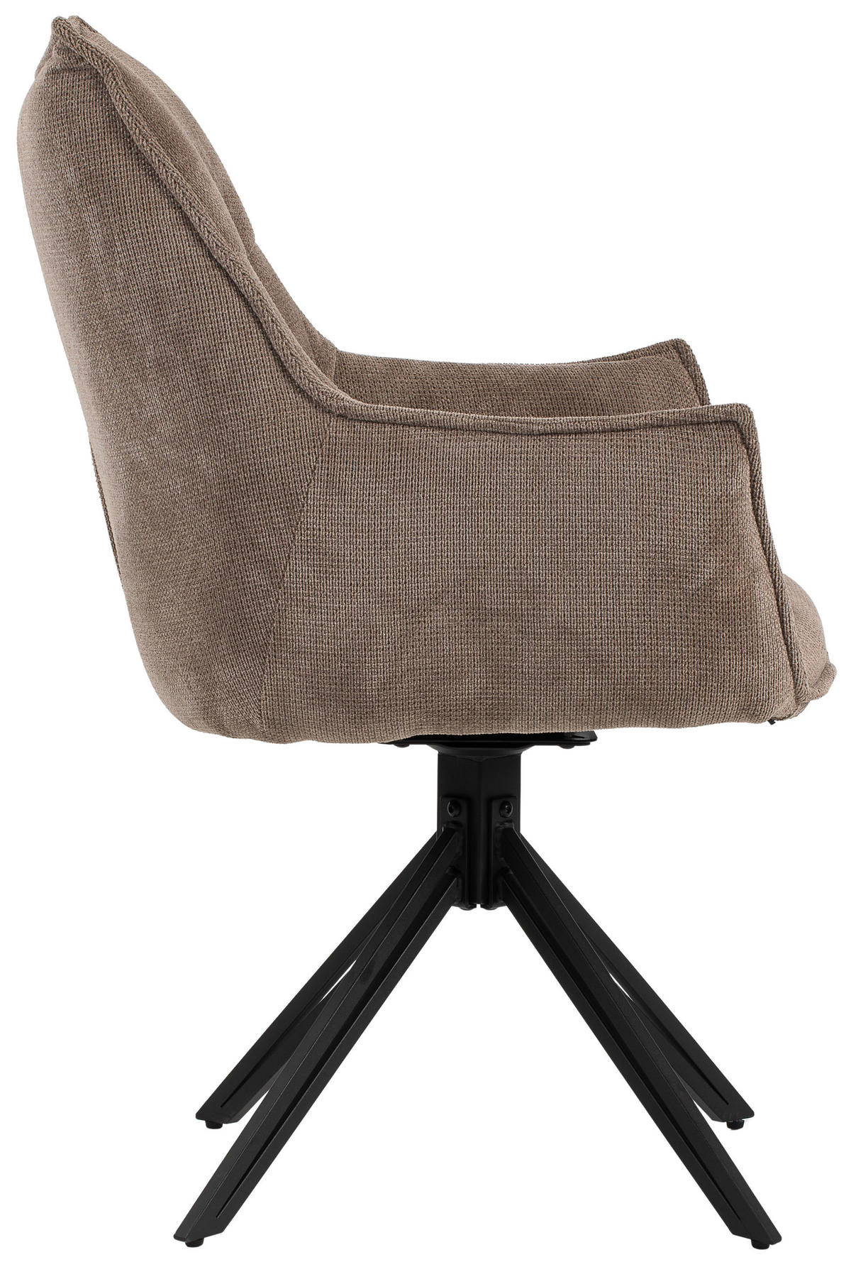 DININGSESSEL Ginosa braun drehbar - Beige/Schwarz, Textil/Metall (62/90/66cm) - Mr. Deko