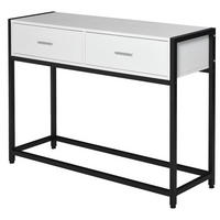 KONSOLENTISCH Schwarz und Weiß Melamin in Holzoptik und Metall 1 Stück - Weiß, Metall (120/34/81cm) - GiPP