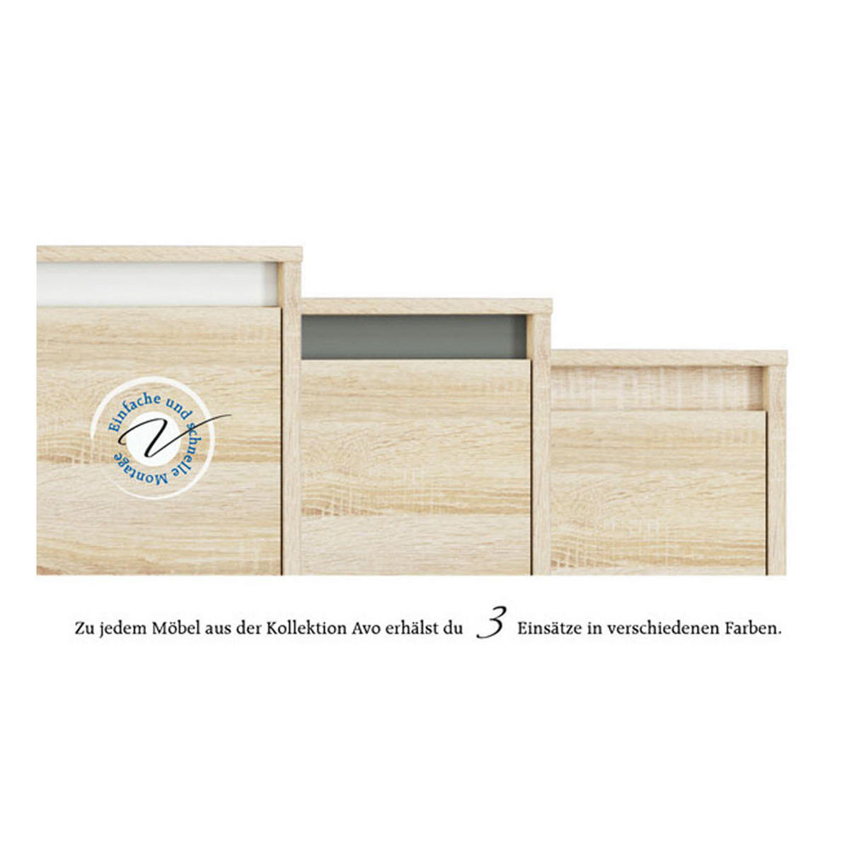 KOMMODE Avo Sonoma Eiche 120 / 34 / 85cm - Eichefarben/Weiß, Holzwerkstoff/Kunststoff (120/85/34cm) - Feldmann-Wohnen