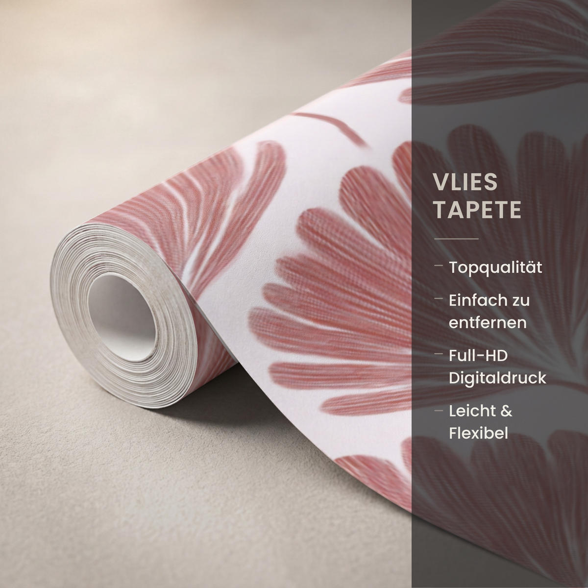 TAPETE - Fächer - Motiv - Terra - 450x280 cm - Rotbraun, Papier (450/280cm) - OnlyWow