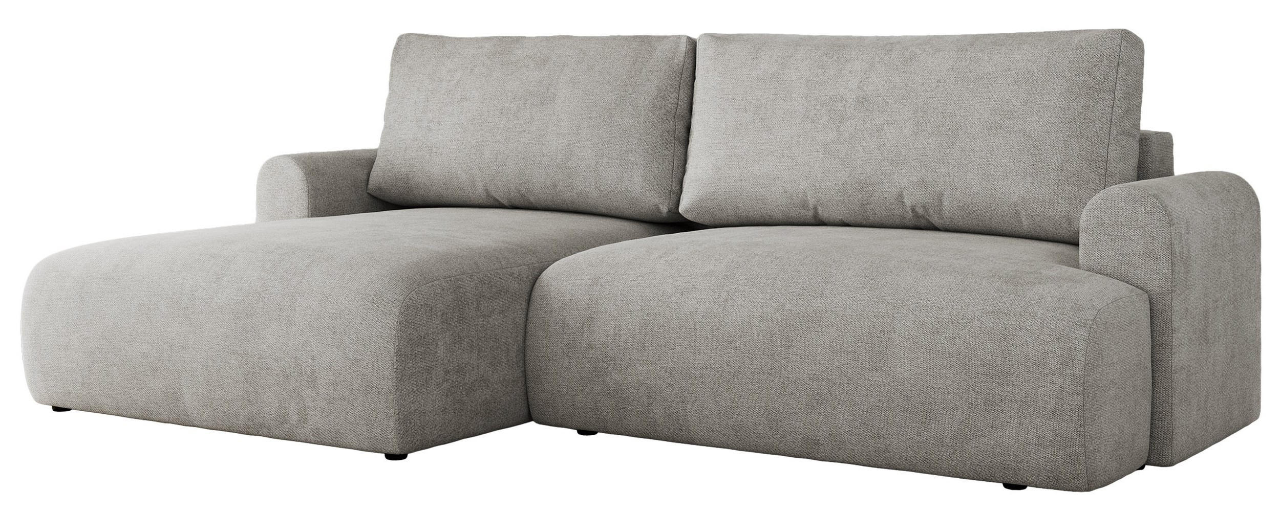 ECKSCHLAFSOFA TONO L Hellgrau Struktur - links - Hellgrau/Schwarz, Kunststoff/Textil (260/150cm) - MKS