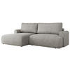 ECKSCHLAFSOFA TONO L Hellgrau Struktur - links - Hellgrau/Schwarz, Kunststoff/Textil (260/150cm) - MKS